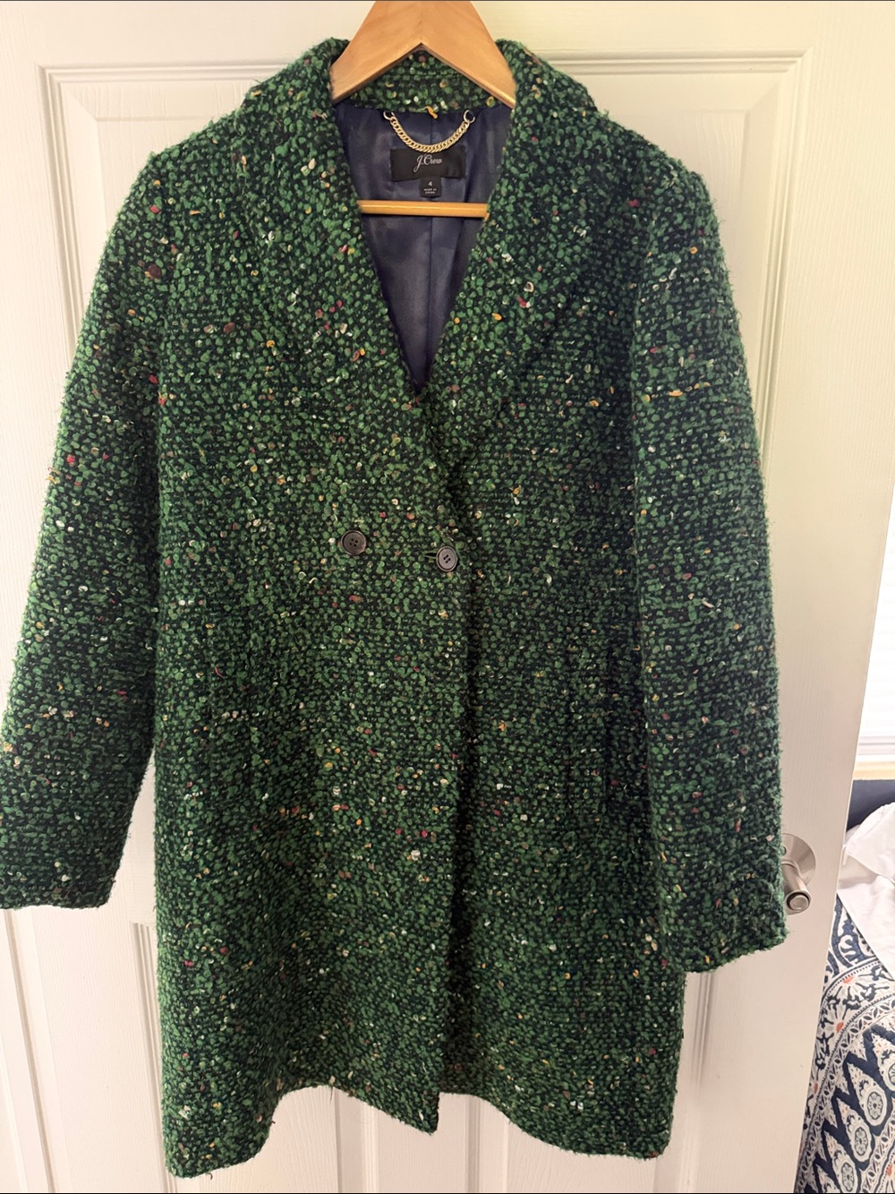 J. Crew Green Daphne Coat